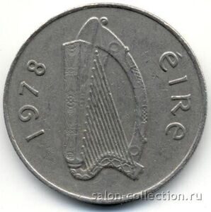 Ирландия 1978г. монета 10 пенсов рыба