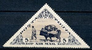 1935г. Бык с грузом, 5 копеек, Почтовая марка Тувы