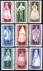 Национальные костюмы, серия марок, Венгрия 1963г